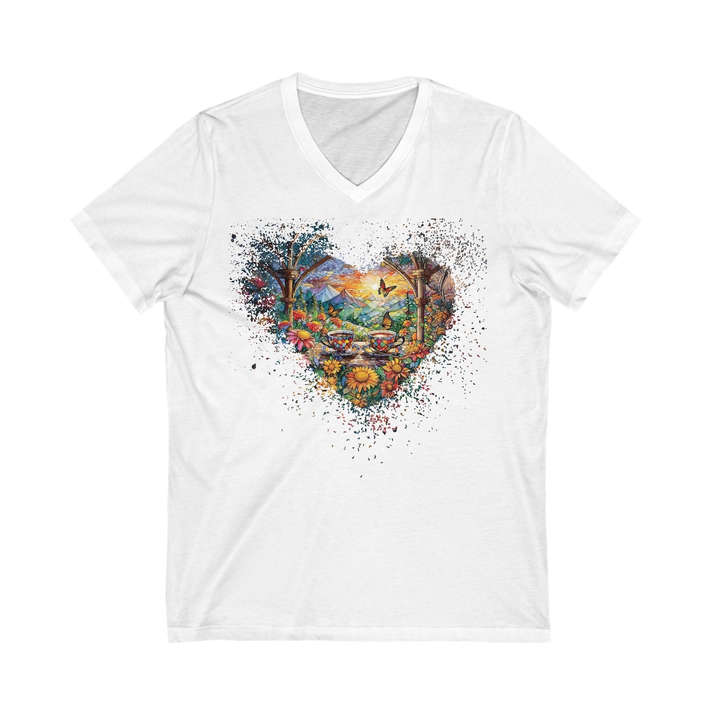 Garden Tea Unisex Jersey Short Sleeve V-Neck Tee