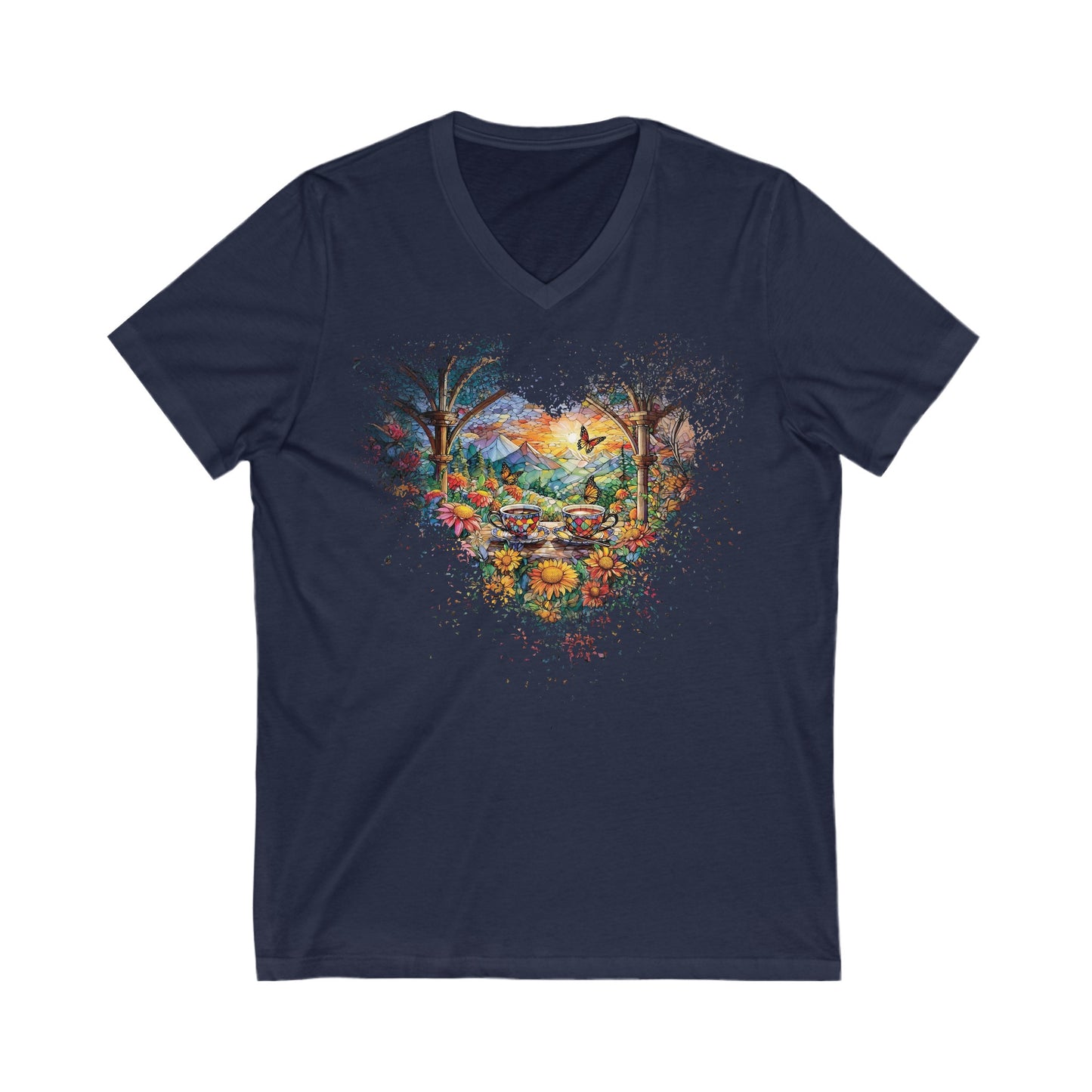Garden Tea Unisex Jersey Short Sleeve V-Neck Tee