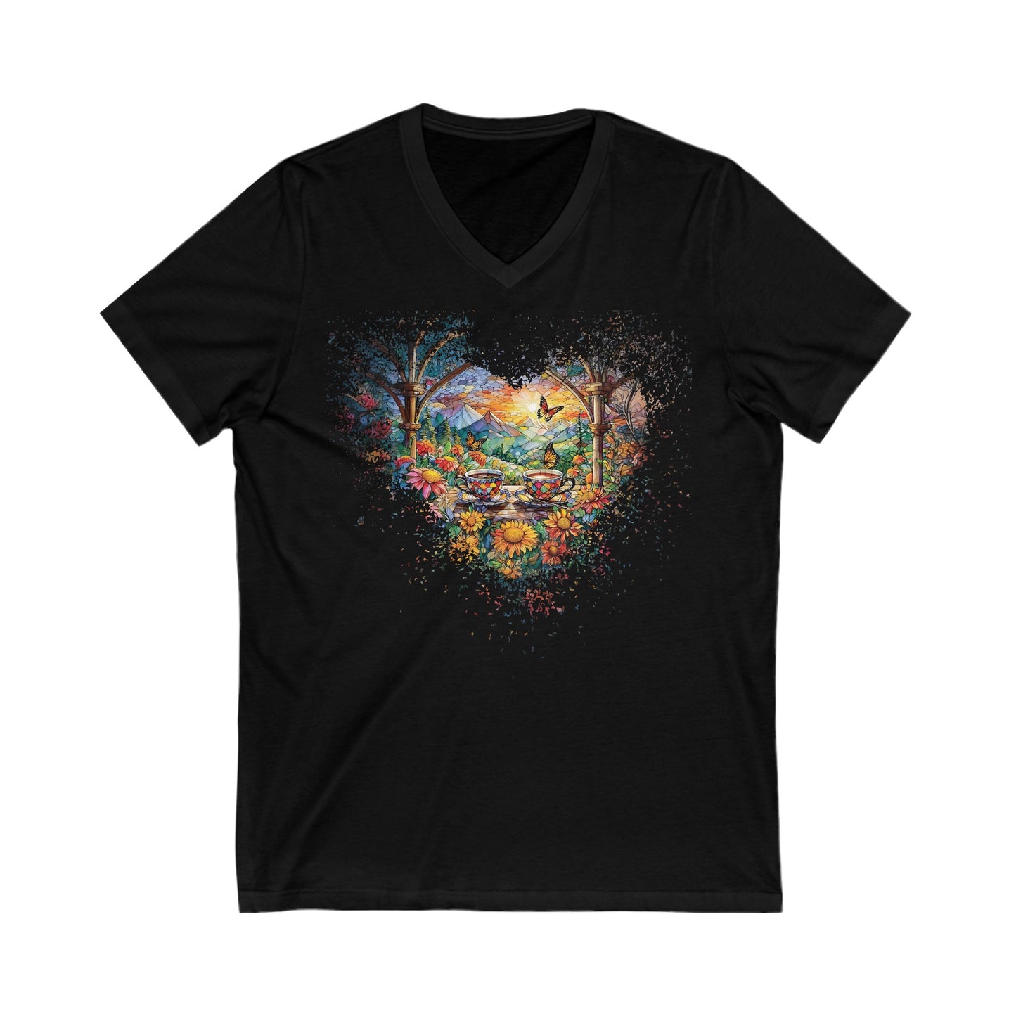 Garden Tea Unisex Jersey Short Sleeve V-Neck Tee