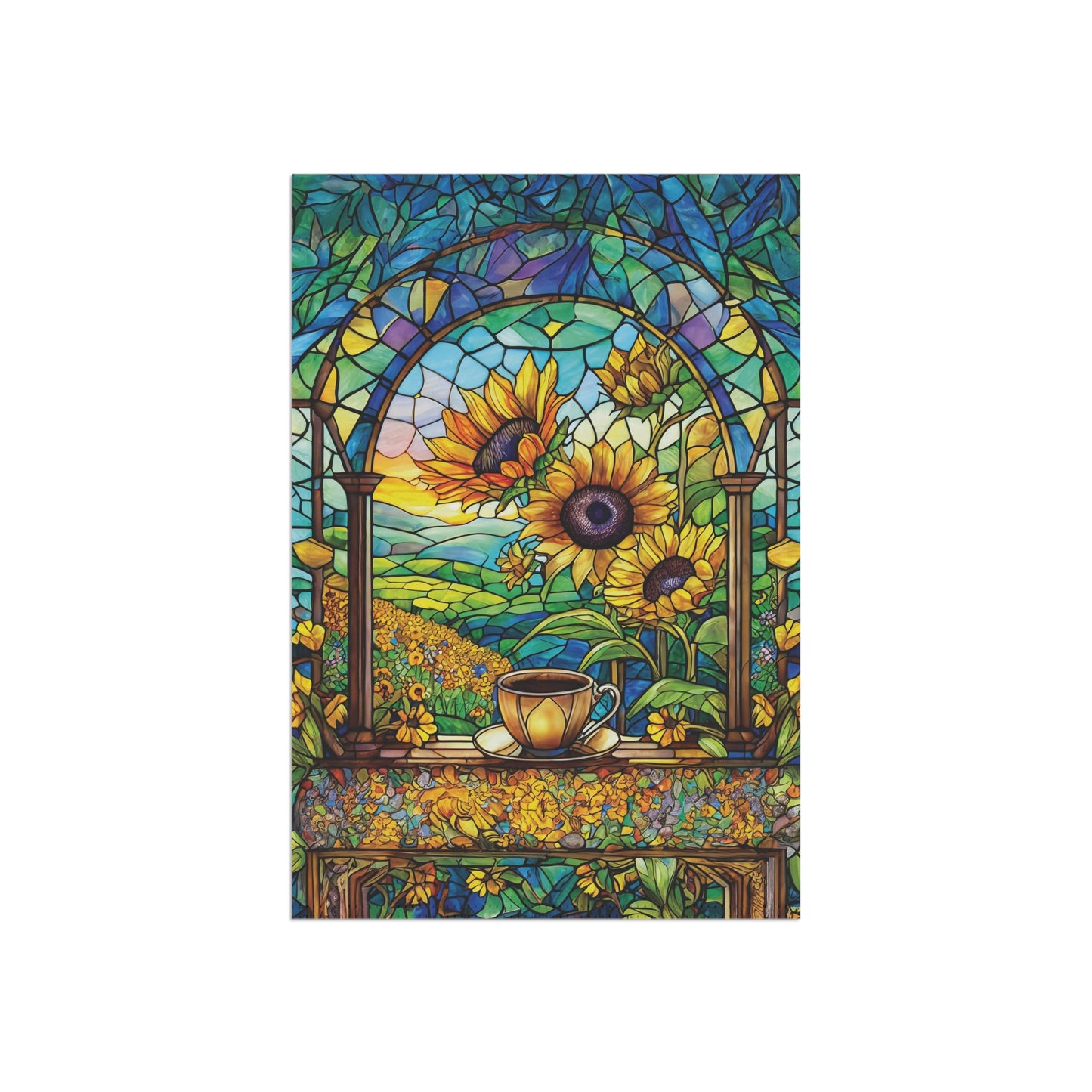 Swedish Sunflower Coffee Flag Garden & House Banner