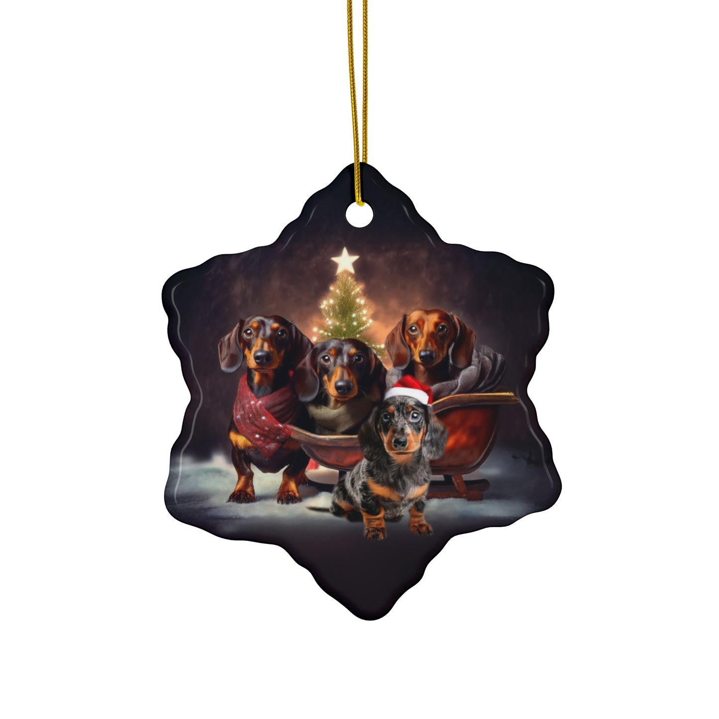 Doxie Ceramic Ornament, 3 Shapes