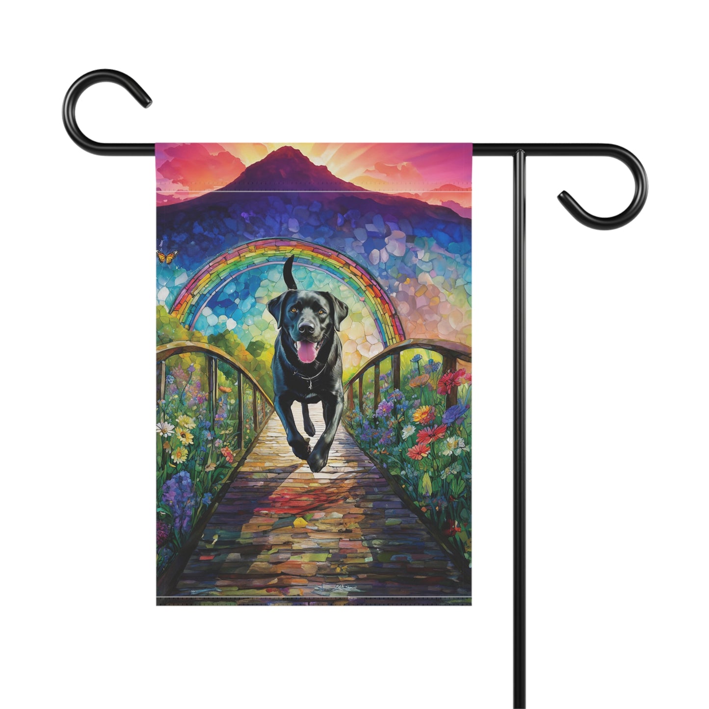 Black Lab Rainbow Flag Garden & House Banner