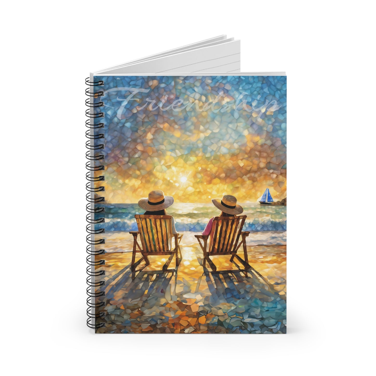 Friendship Spiral Notebook Beach Lover Journal Gift for Mom Beach Themed Journal Best Friend Gift