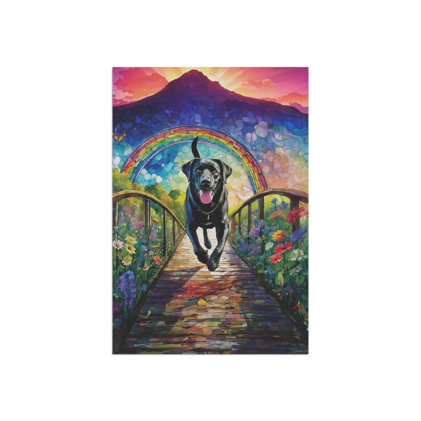 Black Lab Rainbow Flag Garden & House Banner