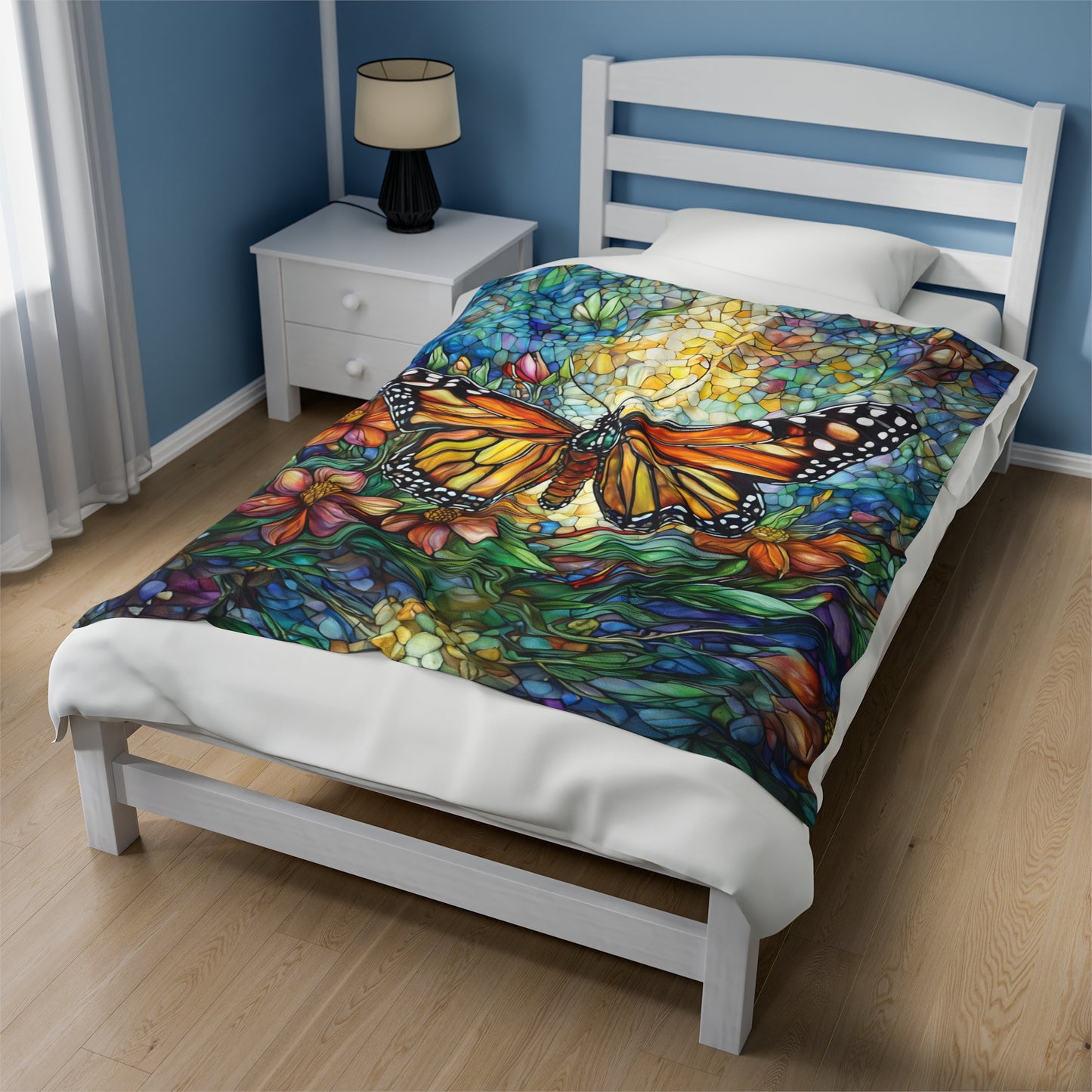 Whimsical Butterfly Garden Cozy Throw Gift for Gardener or Nature Lover