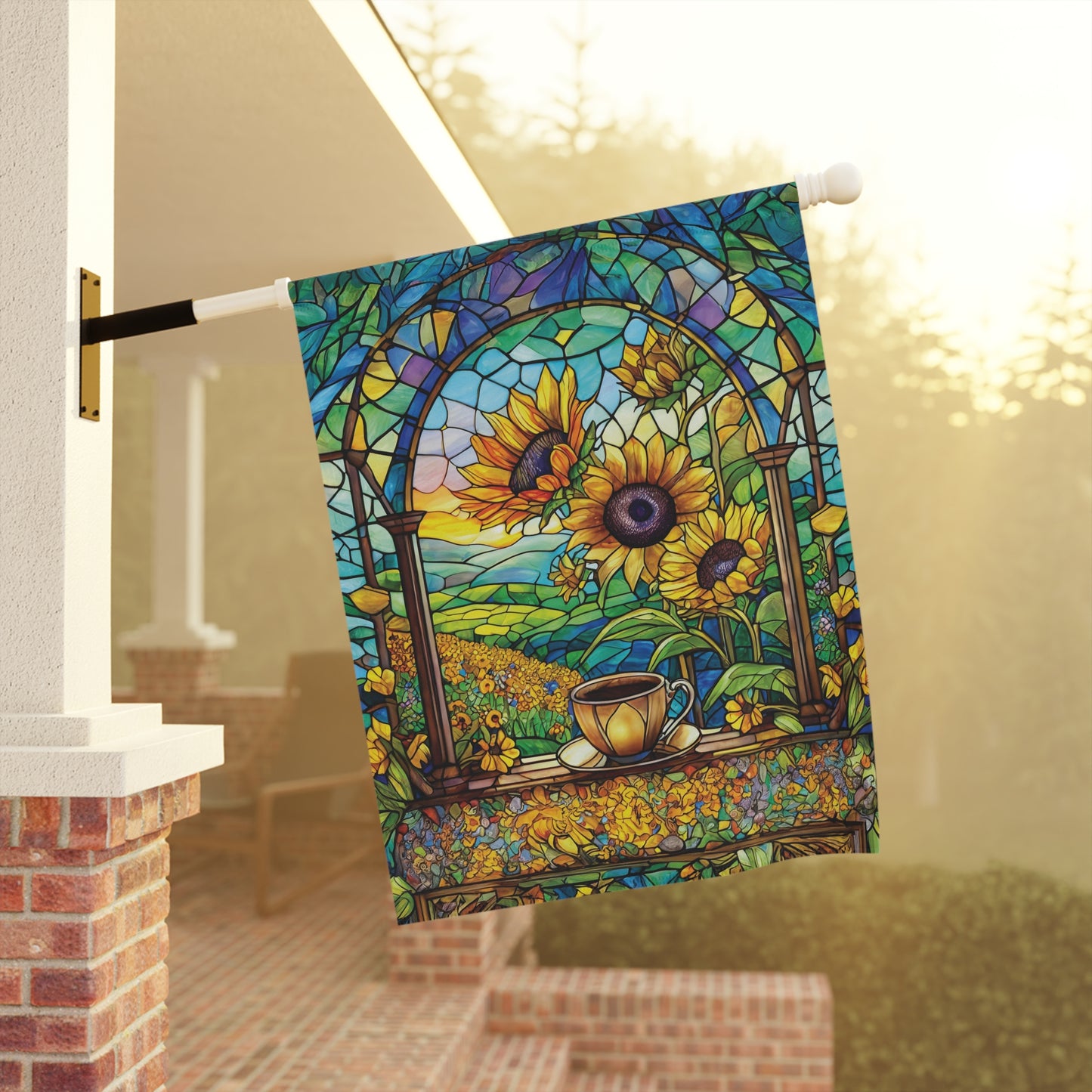 Swedish Sunflower Coffee Flag Garden & House Banner