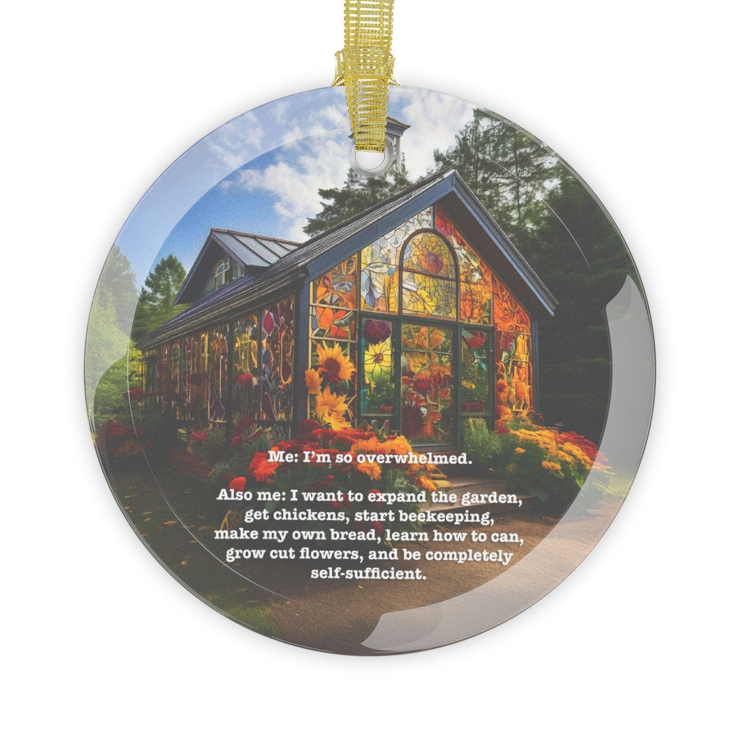 Glass Ornaments, Stained Glass Greenhouse Garden Decoration, Sun Catcher, Window Hanging, Gift for Gardeners, Nature Lover