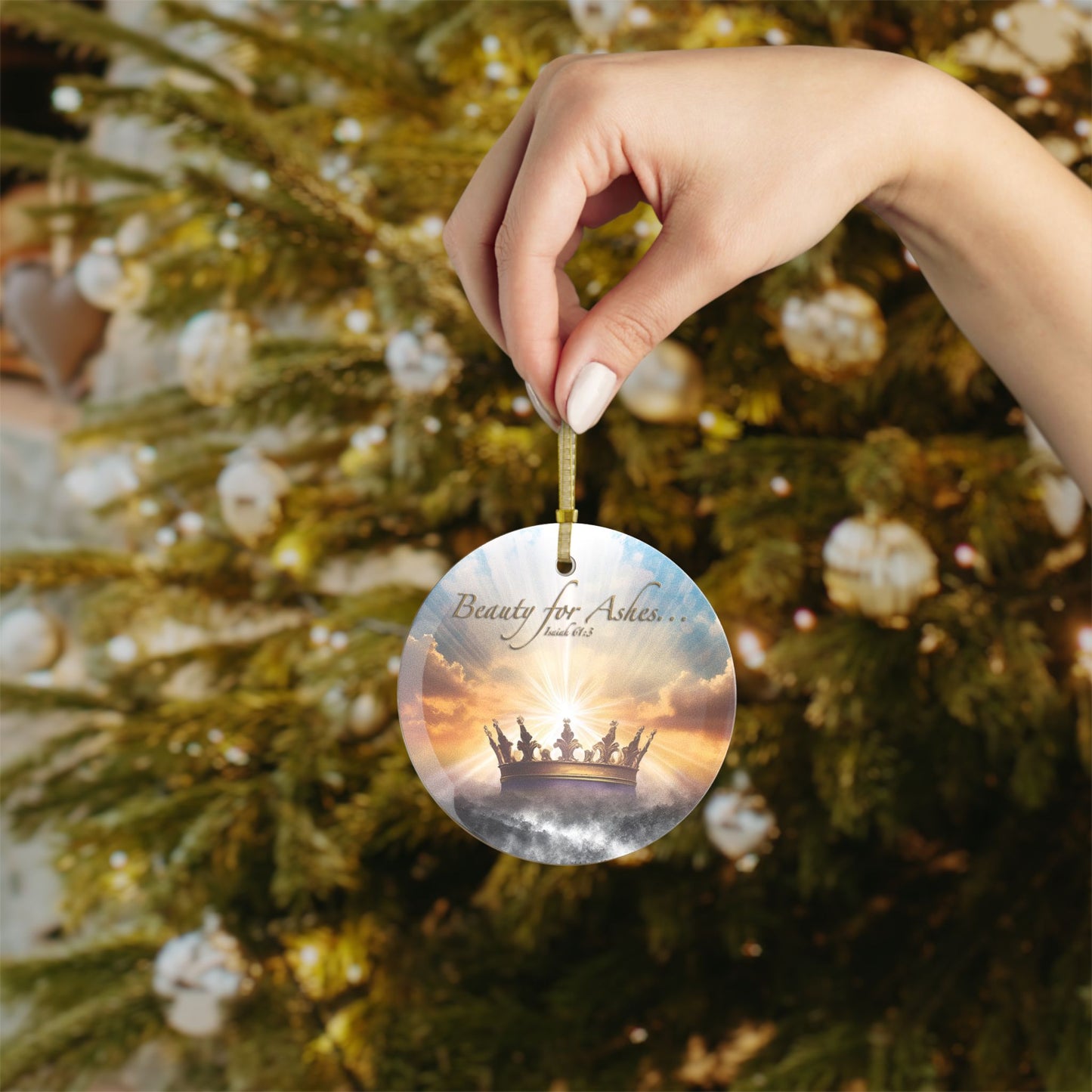 Beauty for Ashes Light Catcher Glass Ornament