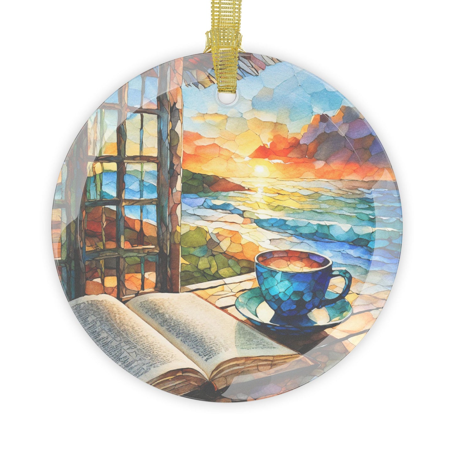 Quiet Time by the Bech Coffee Light Catcher Glass Ornaments