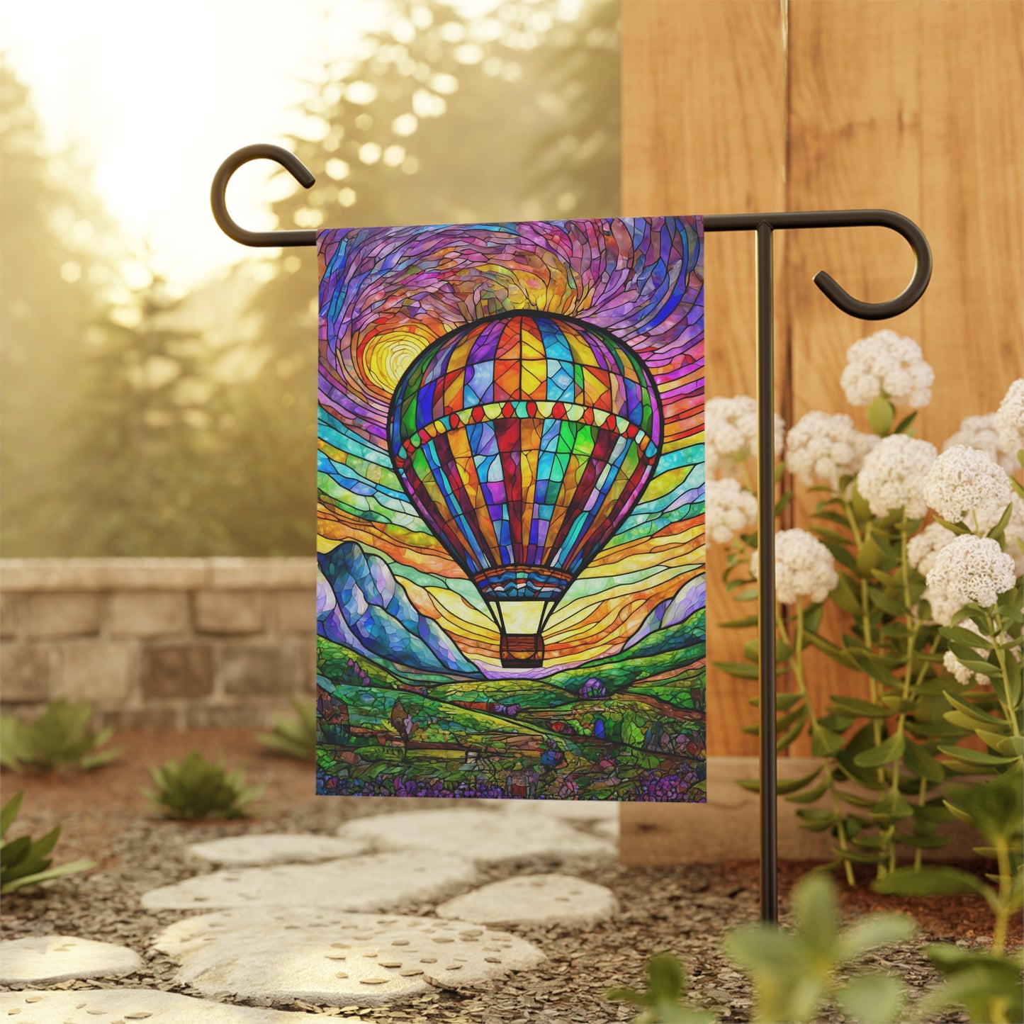 Hot Air Balloon Wine Country Flag Garden & House Banner