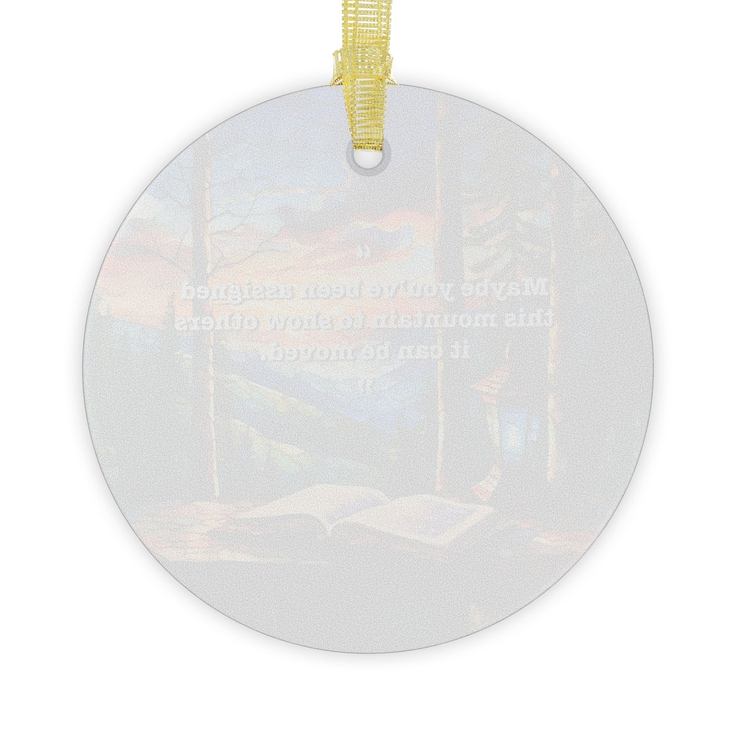 Glass Ornaments Mountain Scene Beveled Glass Ornament Light Catcher with Inspirational Quote Decorative Glass Art Holiday Ornaments
