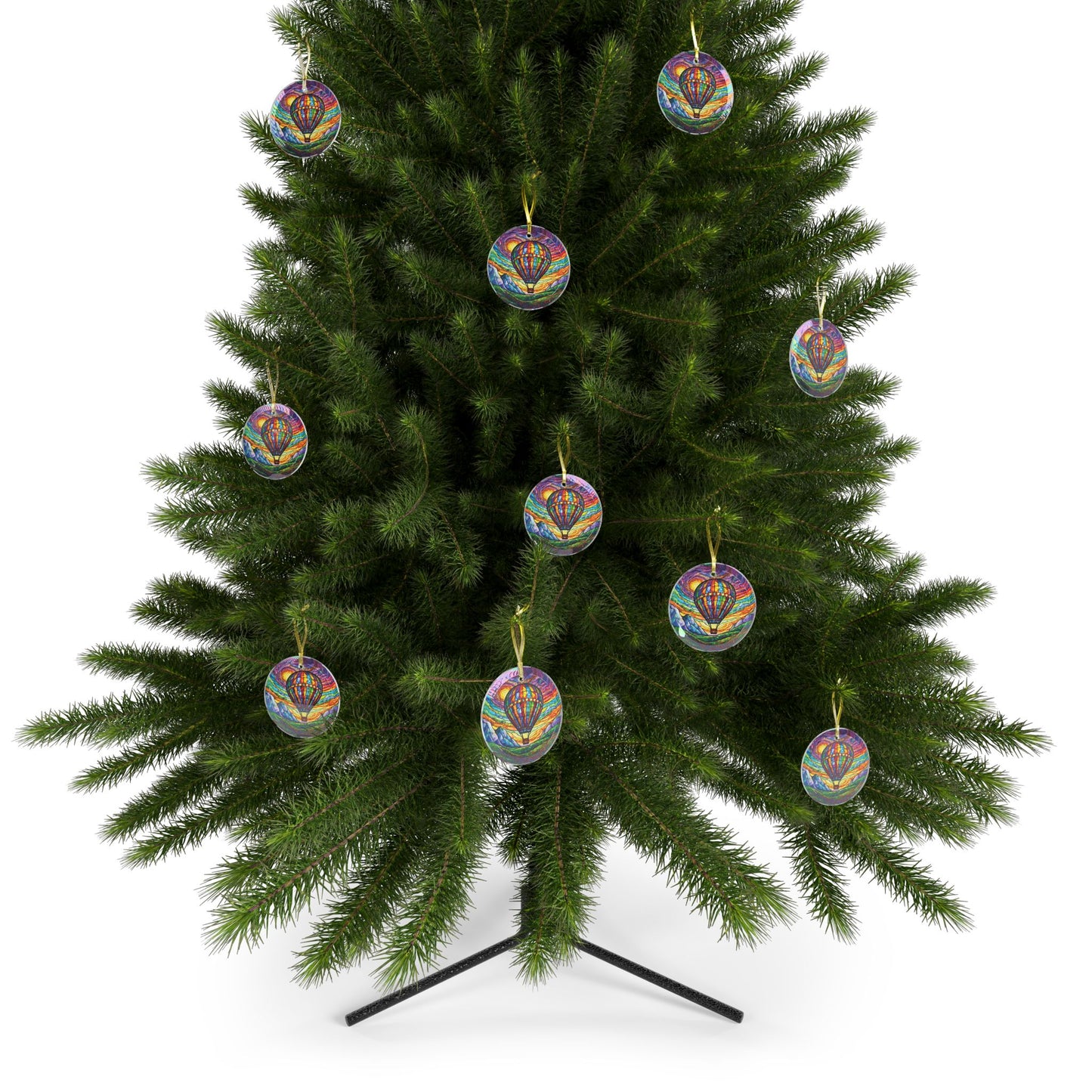 Hot Air Balloon Beveled Glass Light Catcher Glass Ornaments Adventure Christmas Gift