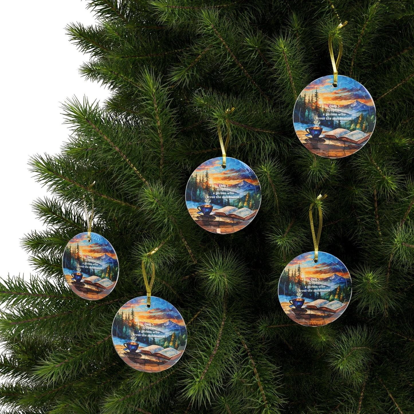 Mountain Themed Glass Ornament Gift Outdoors Lover Light Catcher Stained Glass Mountain Ornament Gift for Hikers