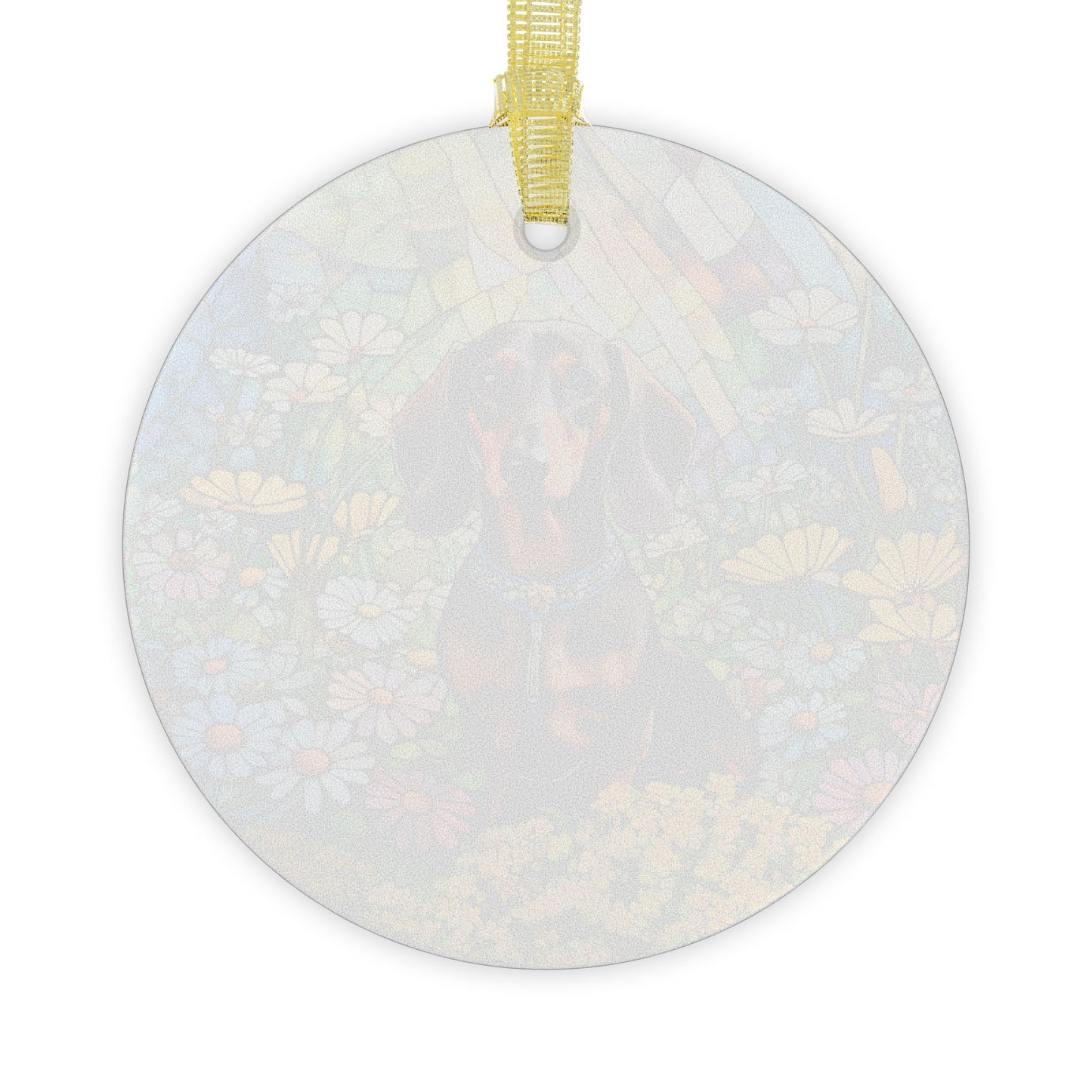 Dachshund Sitting Pretty Light Catcher Glass Ornaments