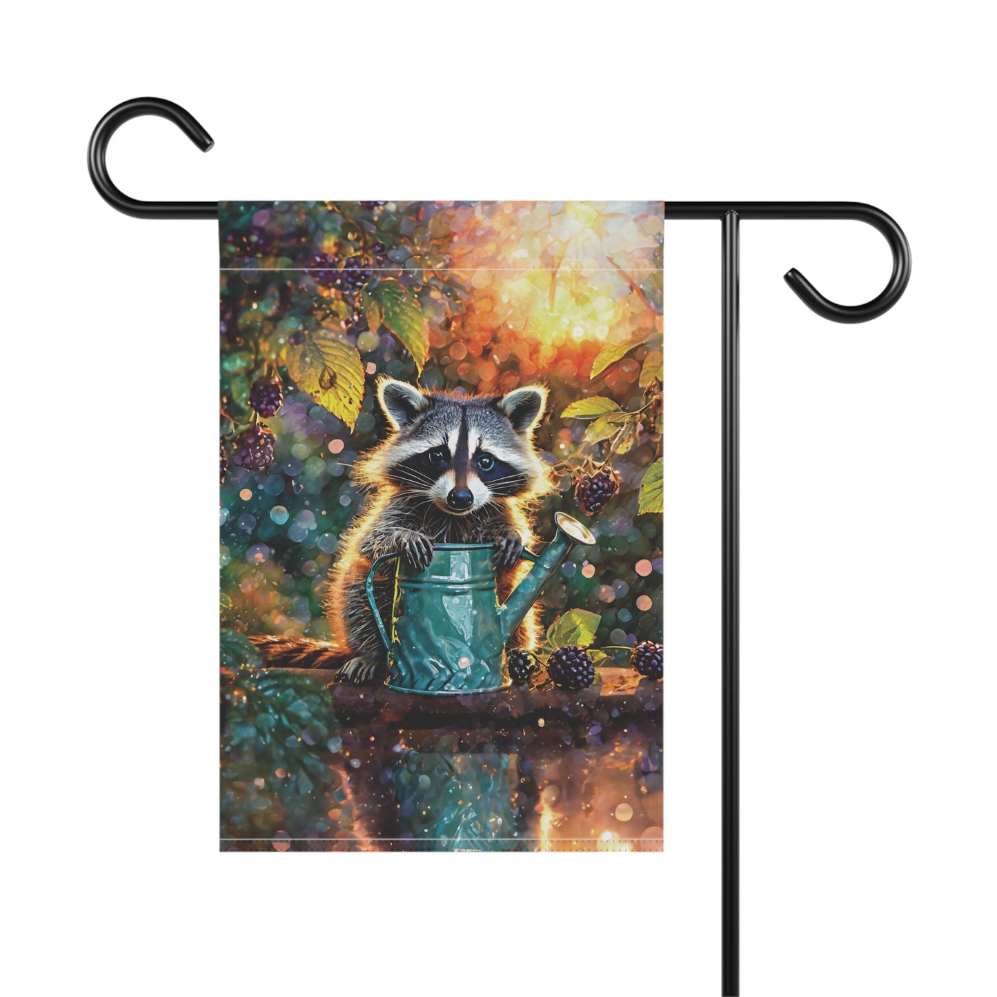 Raccoon Berry Time Flag Garden & House Banner