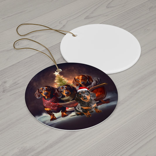 Doxie Ceramic Ornament, 3 Shapes