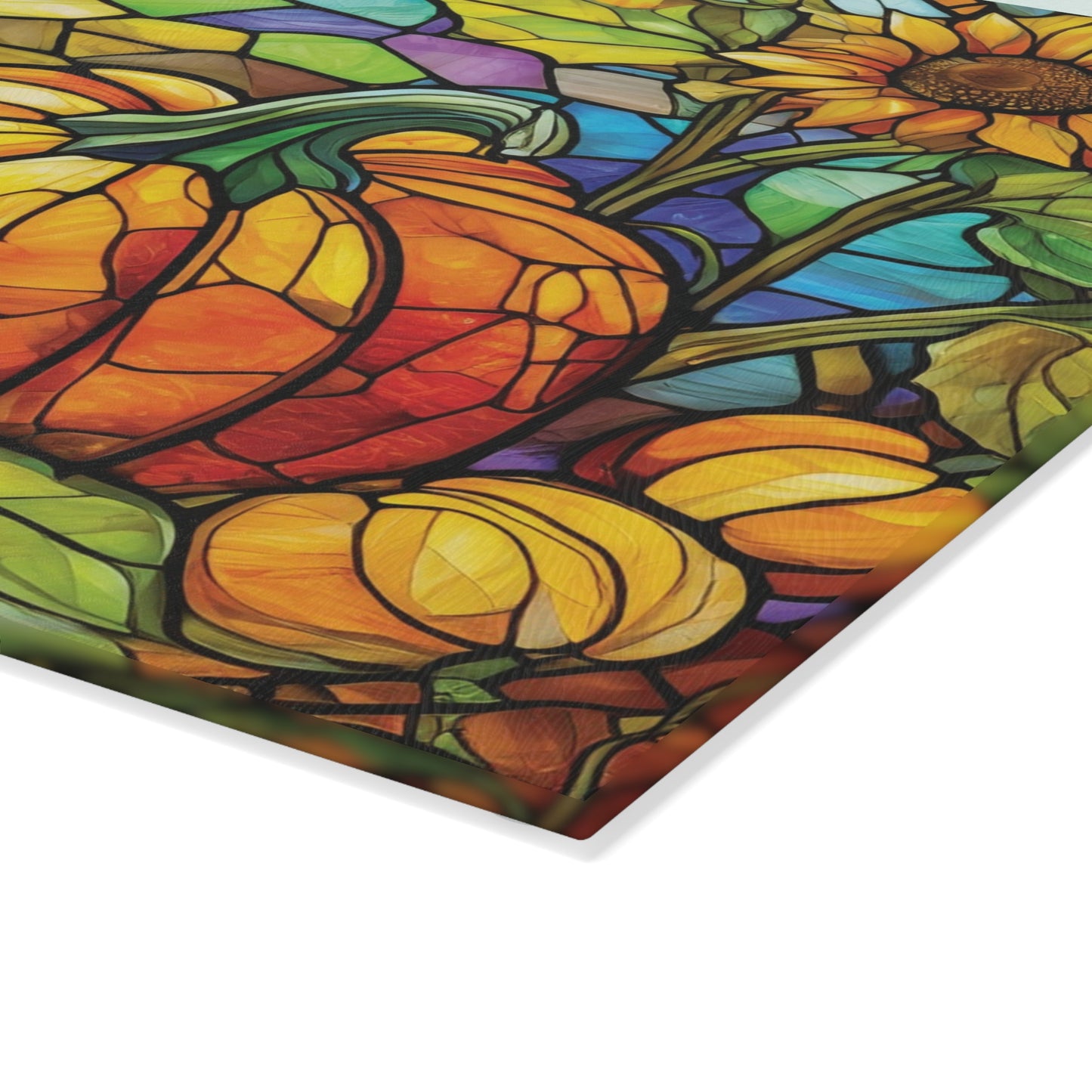 Arrival of Fall Glass Cutting Board