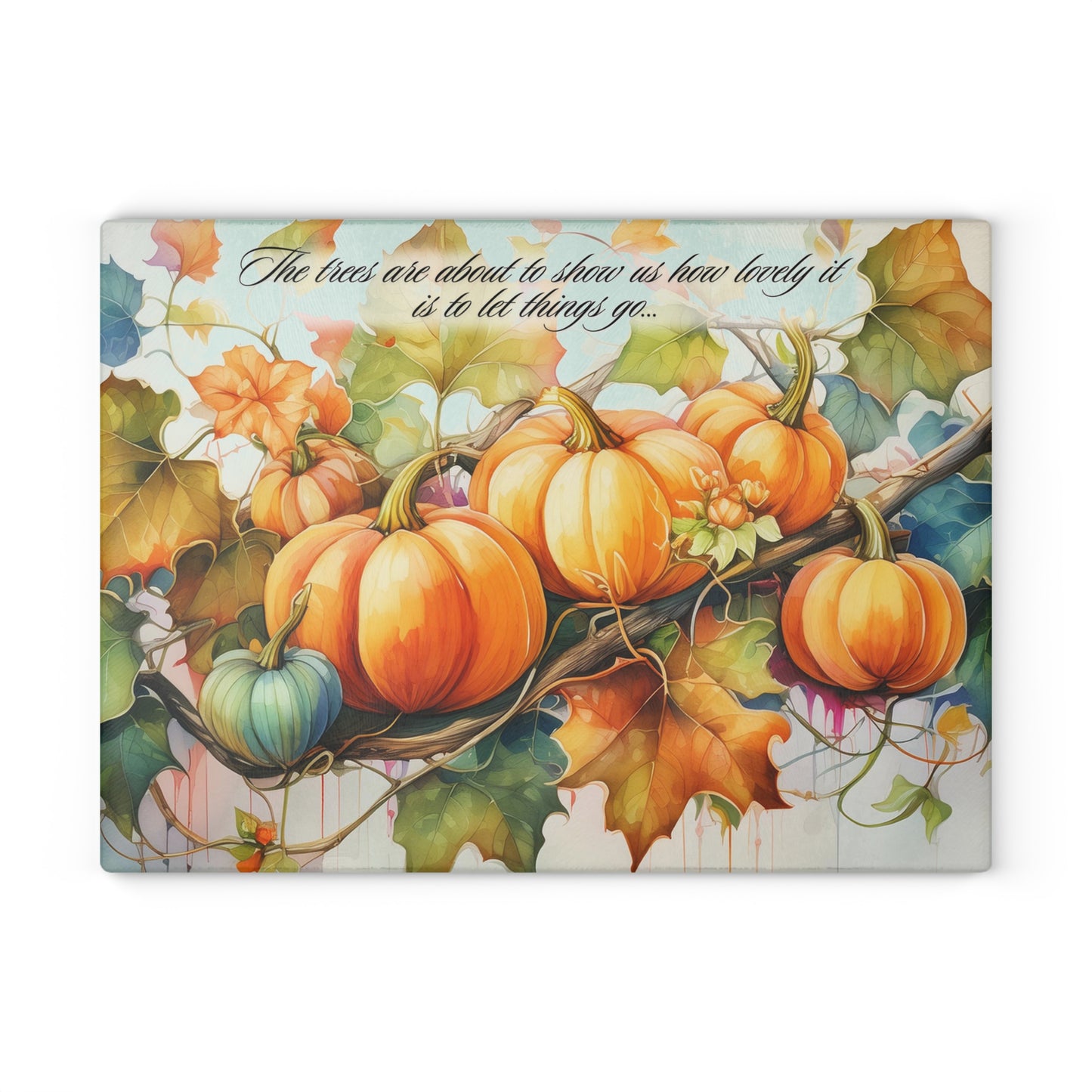 Fall - Beauty of Letting Go Glass Cutting Board