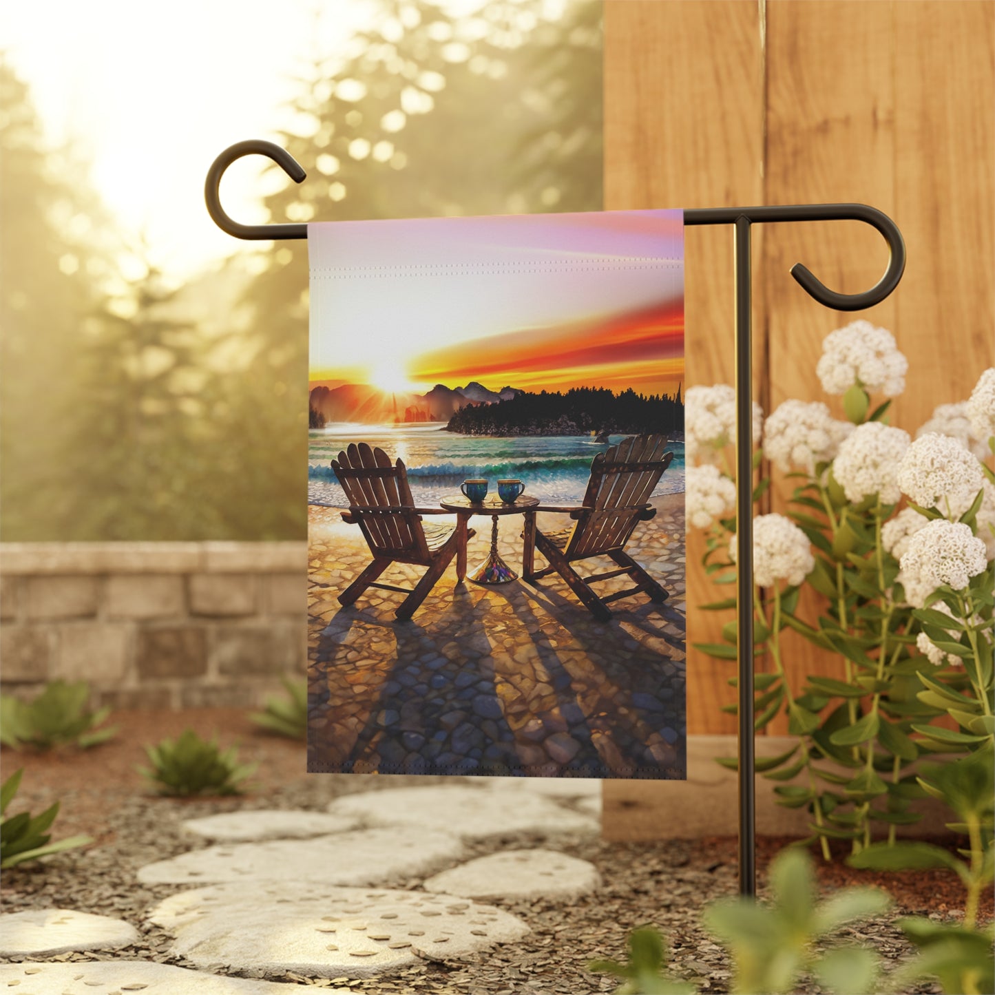 Lake Sunrise Flag Garden & House Banner
