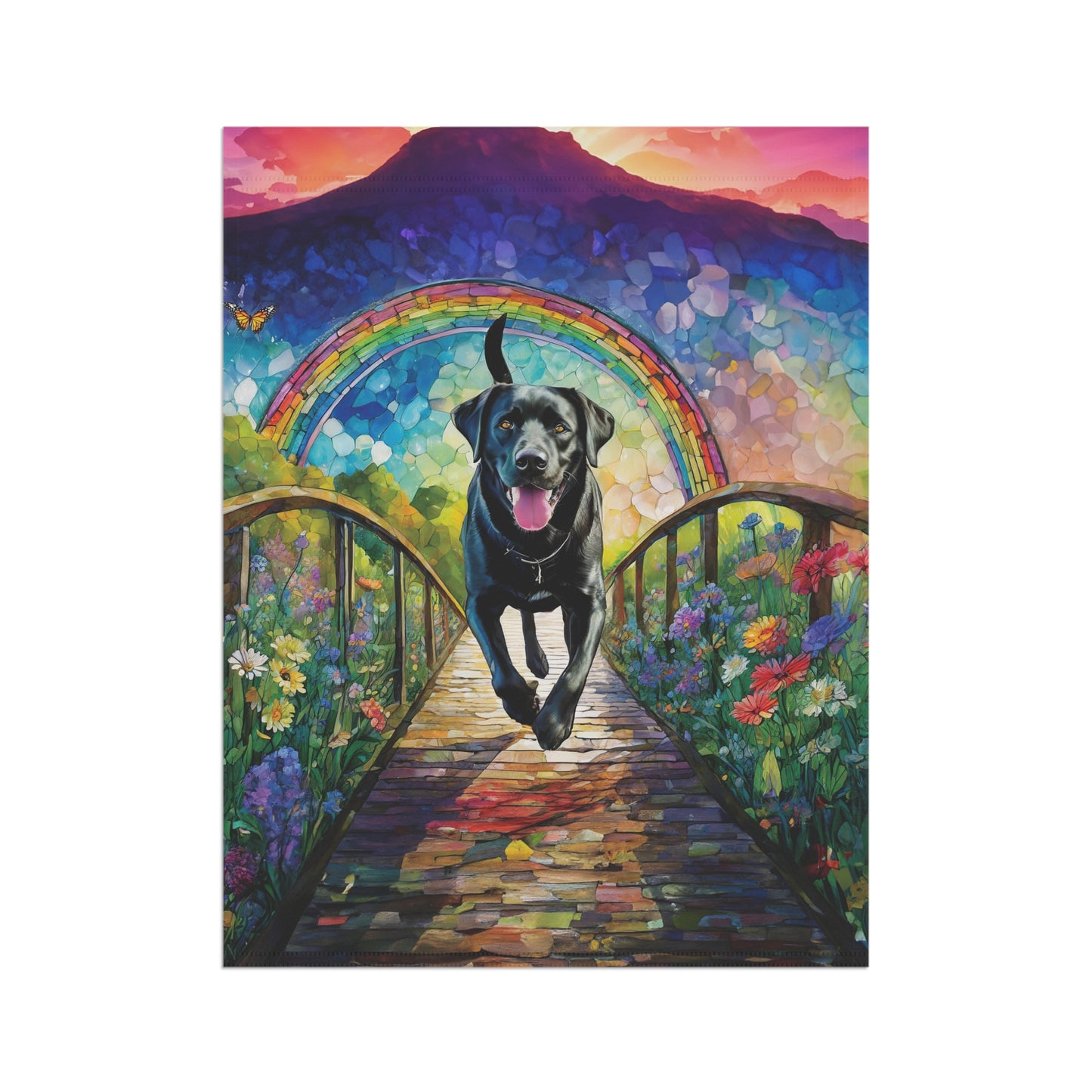 Black Lab Rainbow Flag Garden & House Banner