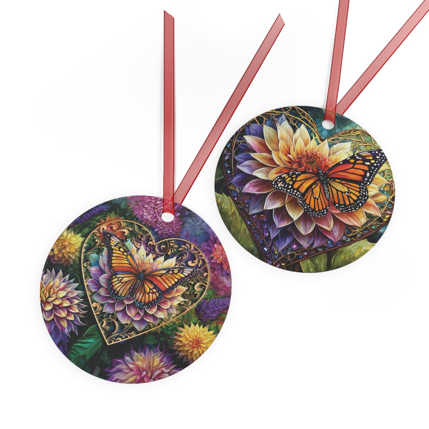 Butterfly Heart Metal Ornaments