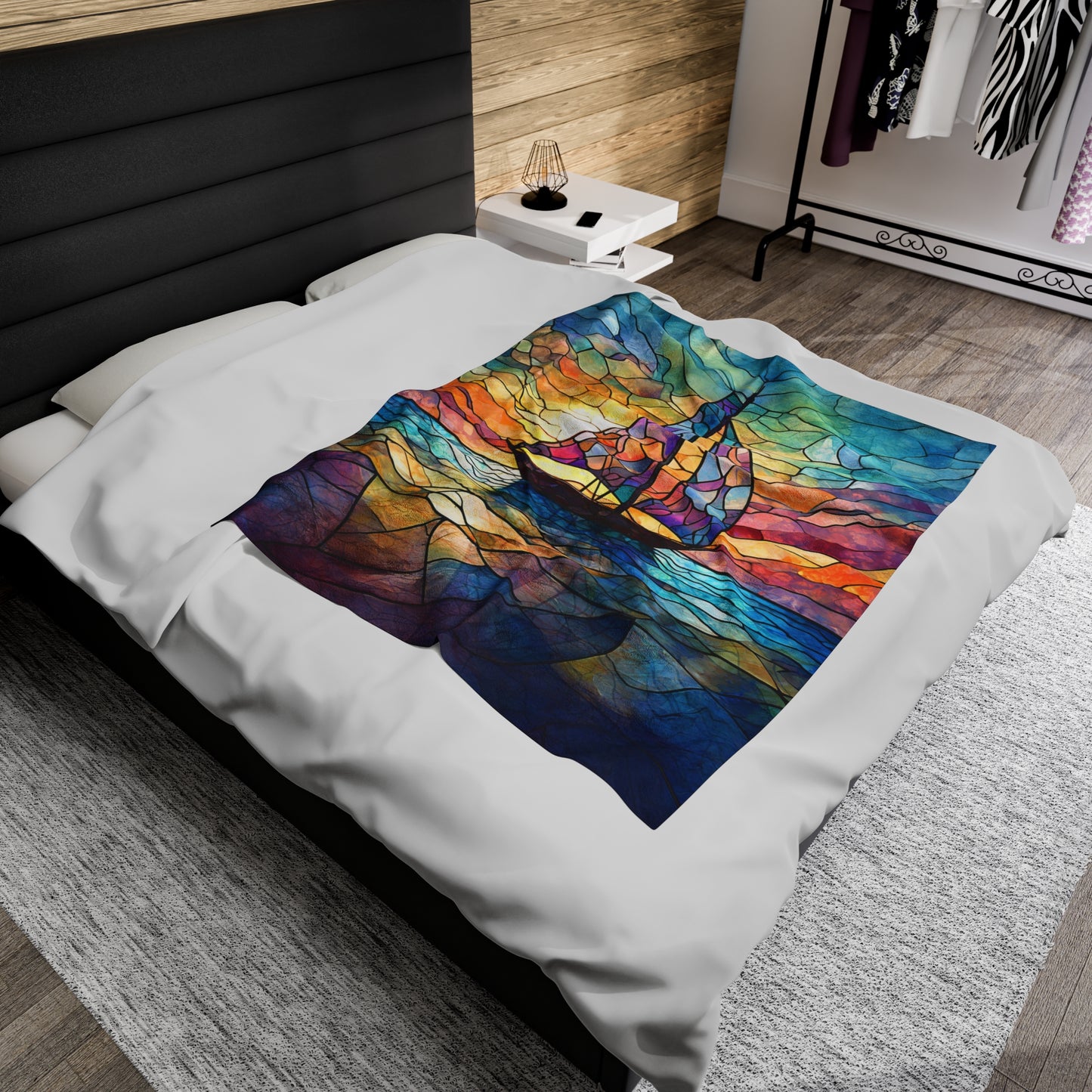 Soft Sailboat Ocean Inspired Throw Blanket Warm Soft Sailboat Themed Blanket Gift for Beach Lovers Sailing Velveteen Plush Blanket