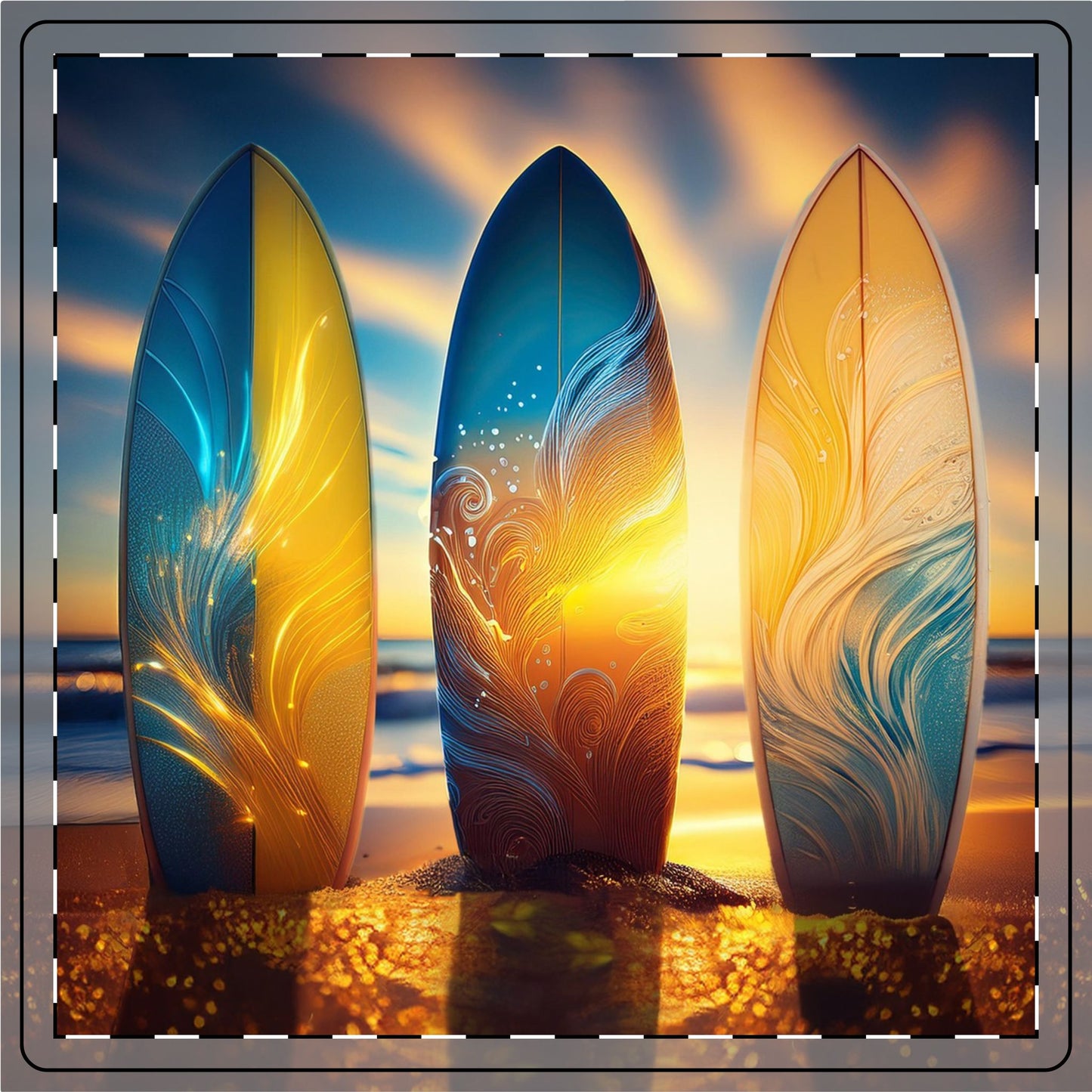 Sunrise Surf Ceramic Coaster