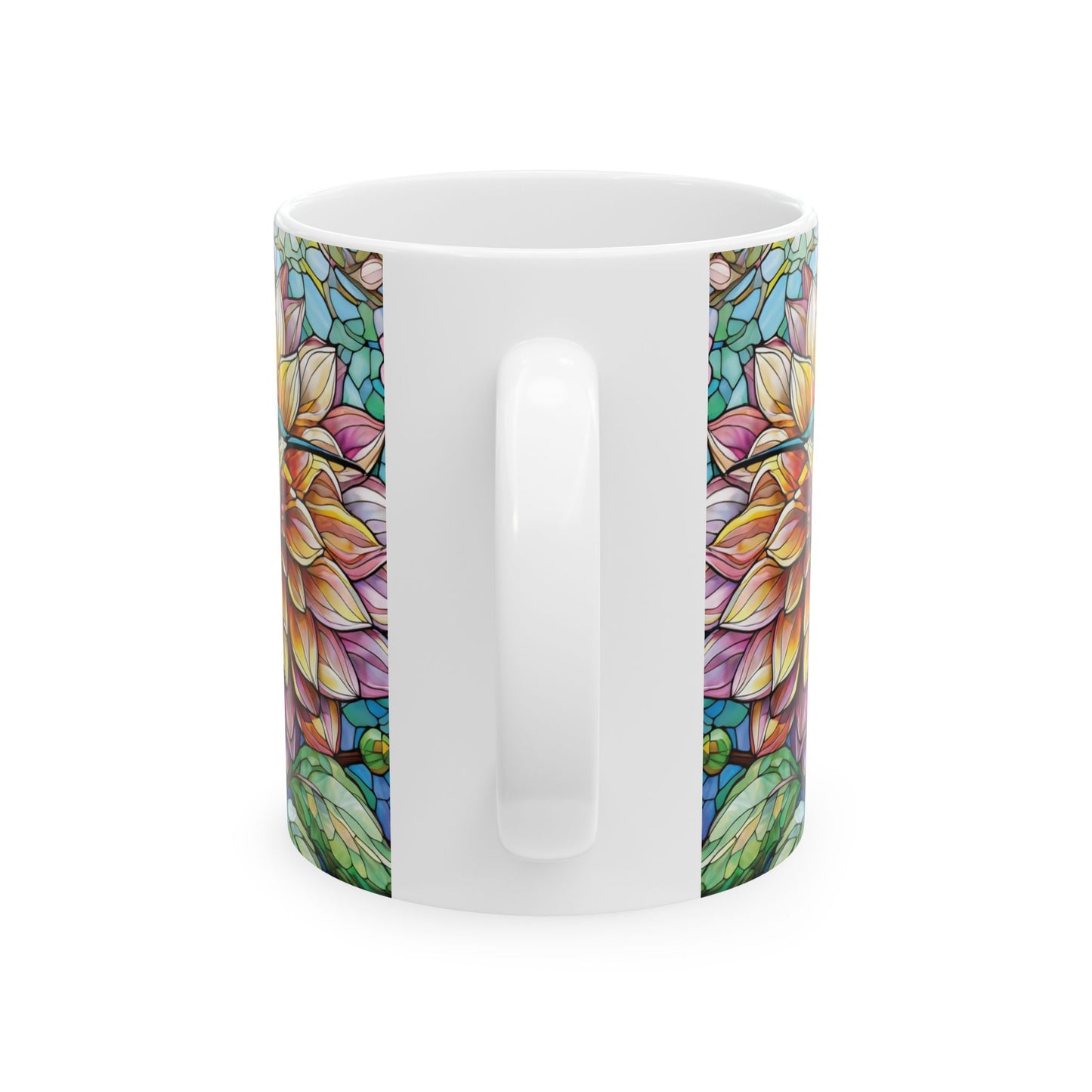 Dahlia Hummingbird Ceramic Mug, (11oz, 15oz)