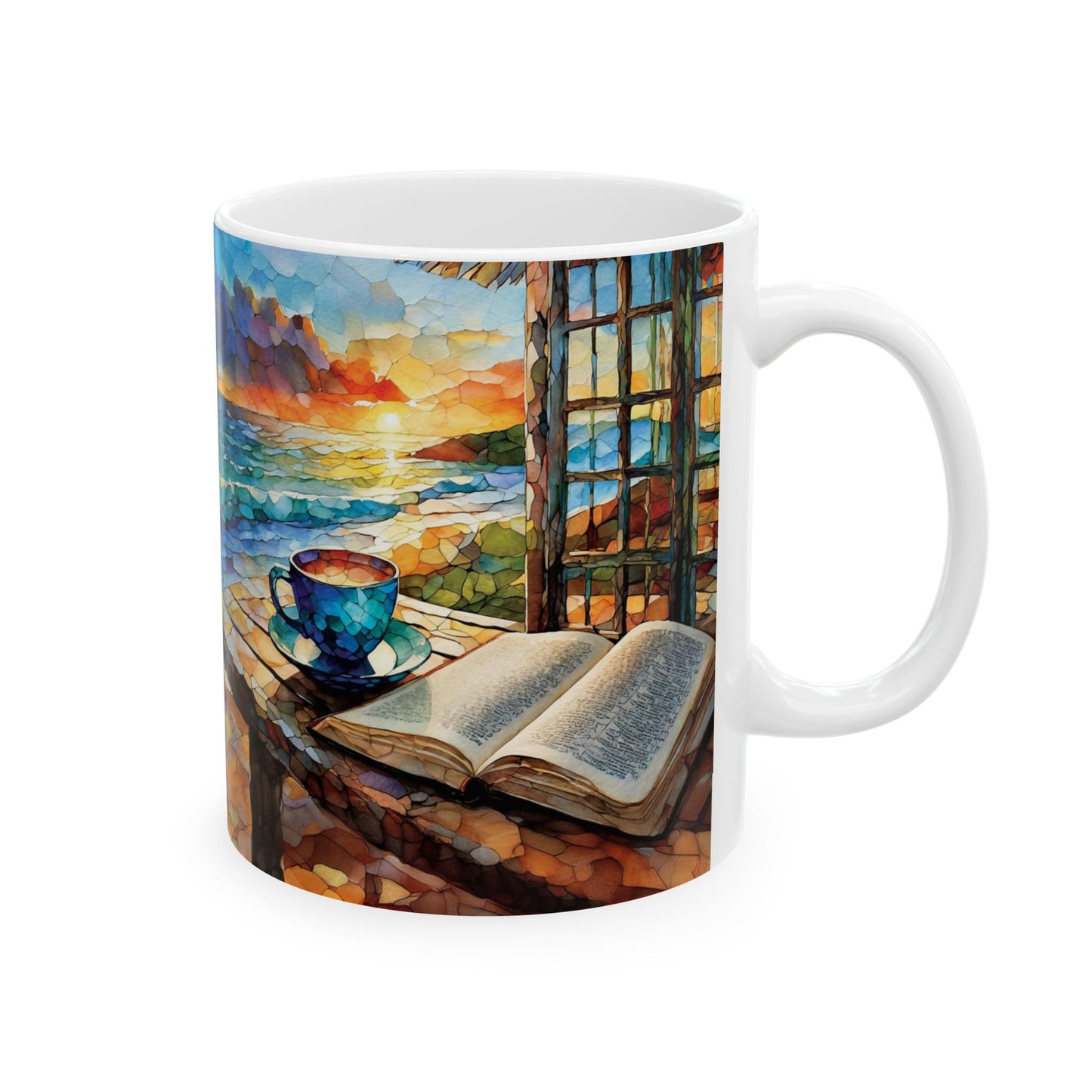 Quiet Time by the Sea Ceramic Mug, (11oz, 15oz)