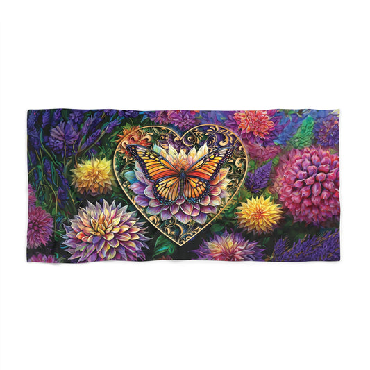 Butterfly Heart Beach Towel