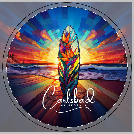 Carlsbad Evening Sunset Ceramic Coaster