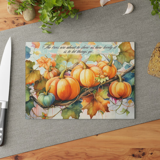 Fall - Beauty of Letting Go Glass Cutting Board