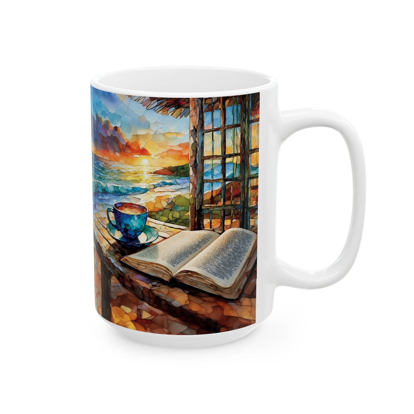 Quiet Time by the Sea Ceramic Mug, (11oz, 15oz)