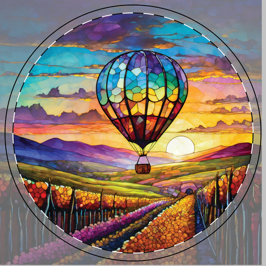 Hot Air Balloon Flying Over Temecula Ceramic Coaster