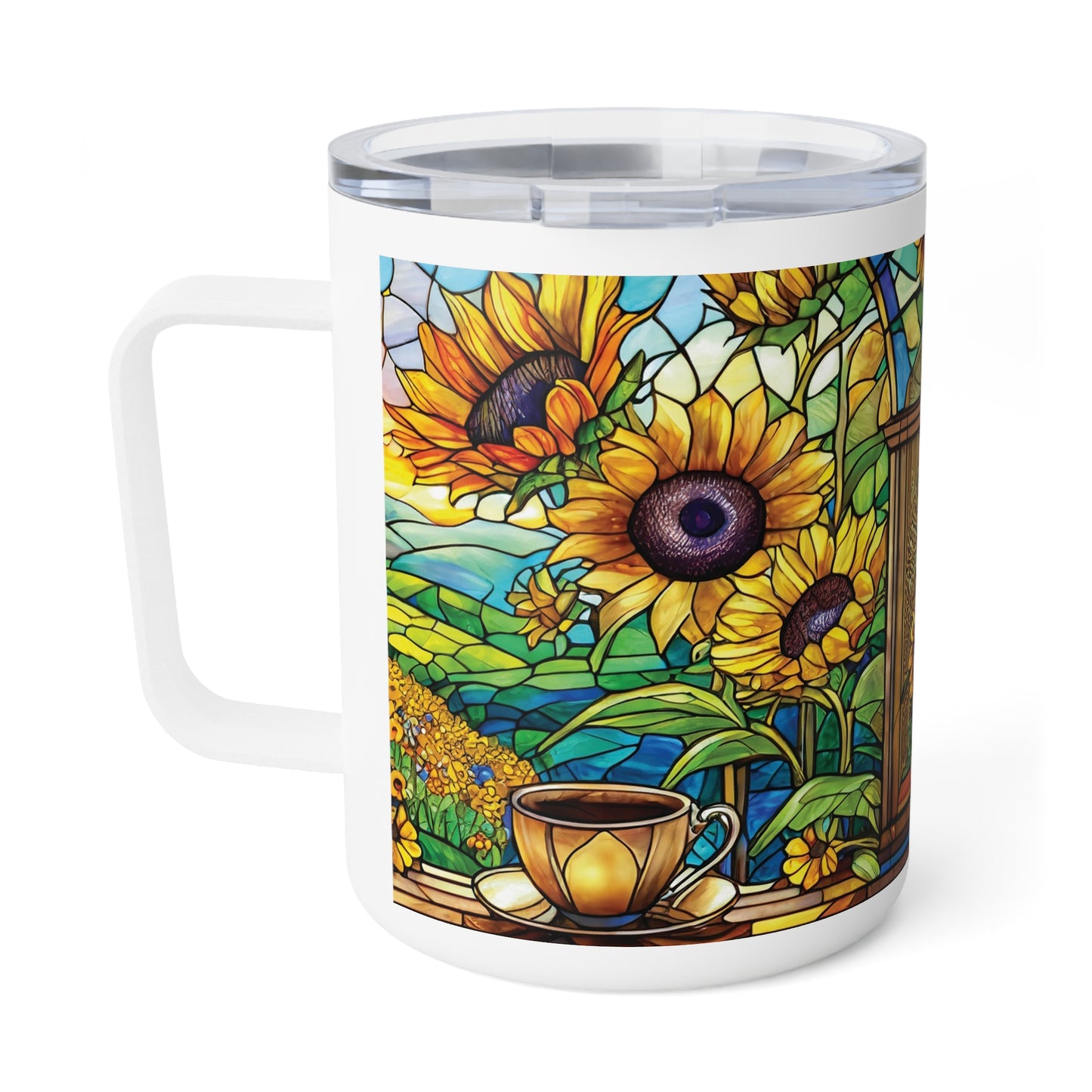 Sunflower Garden Coffee Insulated Coffee Mug, 10oz