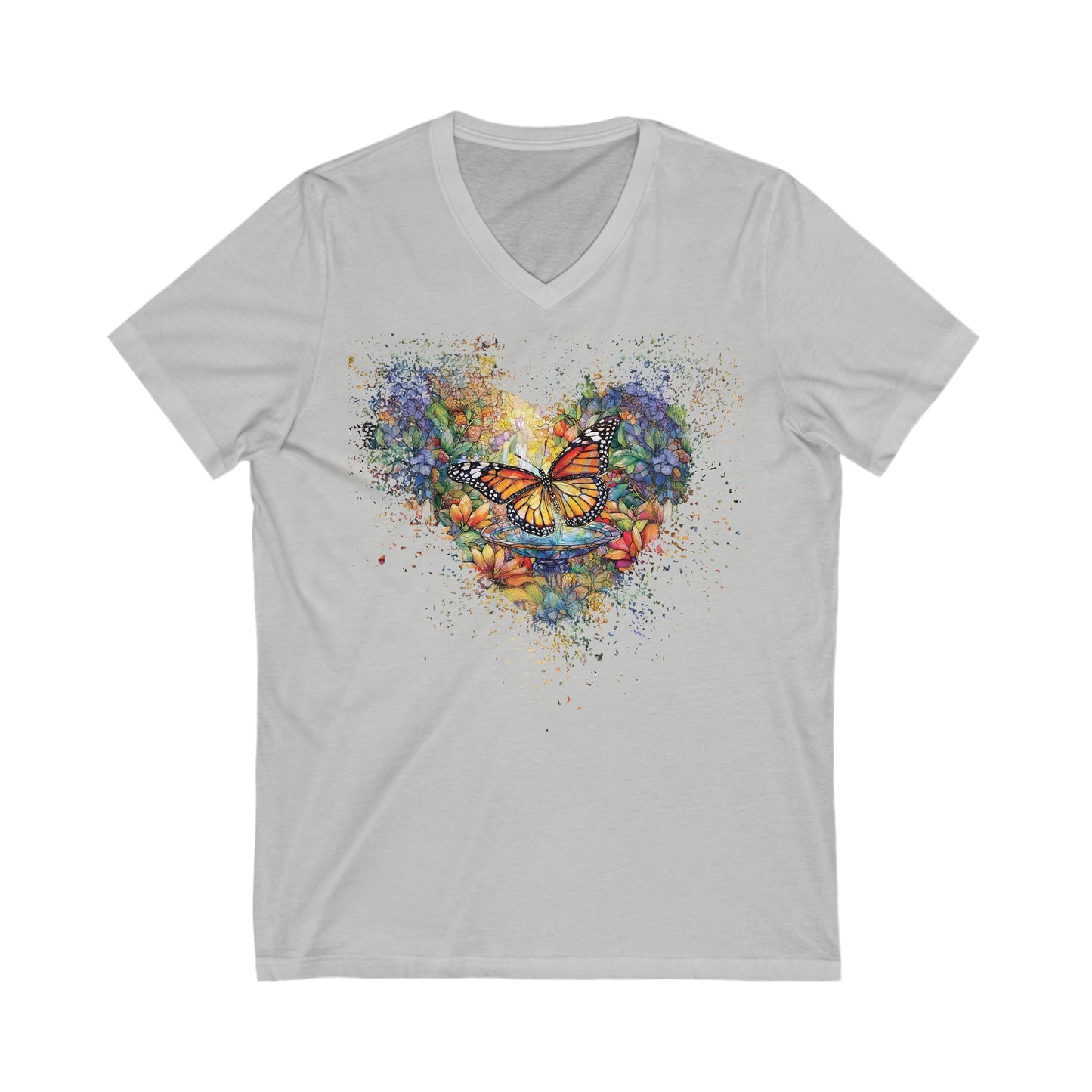 Butterfly Puddles Unisex Jersey Short Sleeve V-Neck Tee