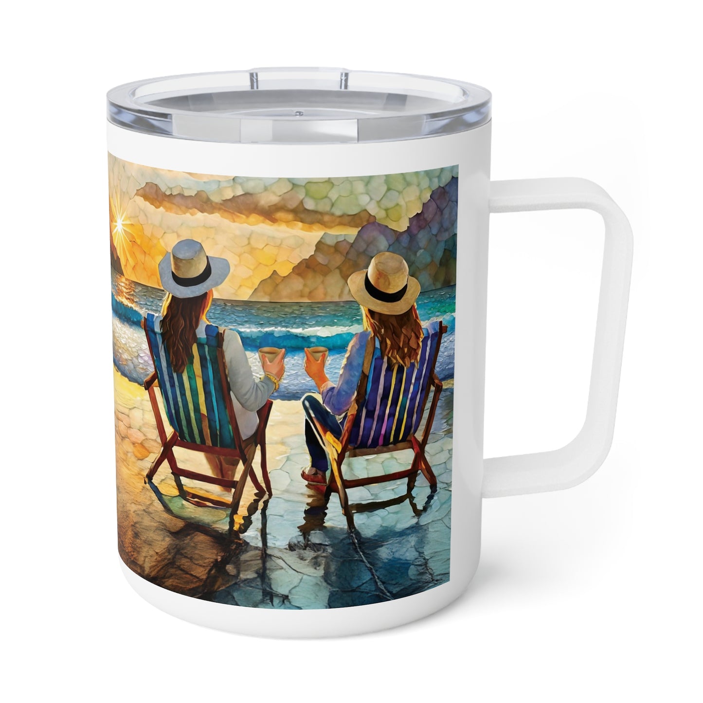 Sunset Friendship Coffee Insulated Coffee Mug, 10oz