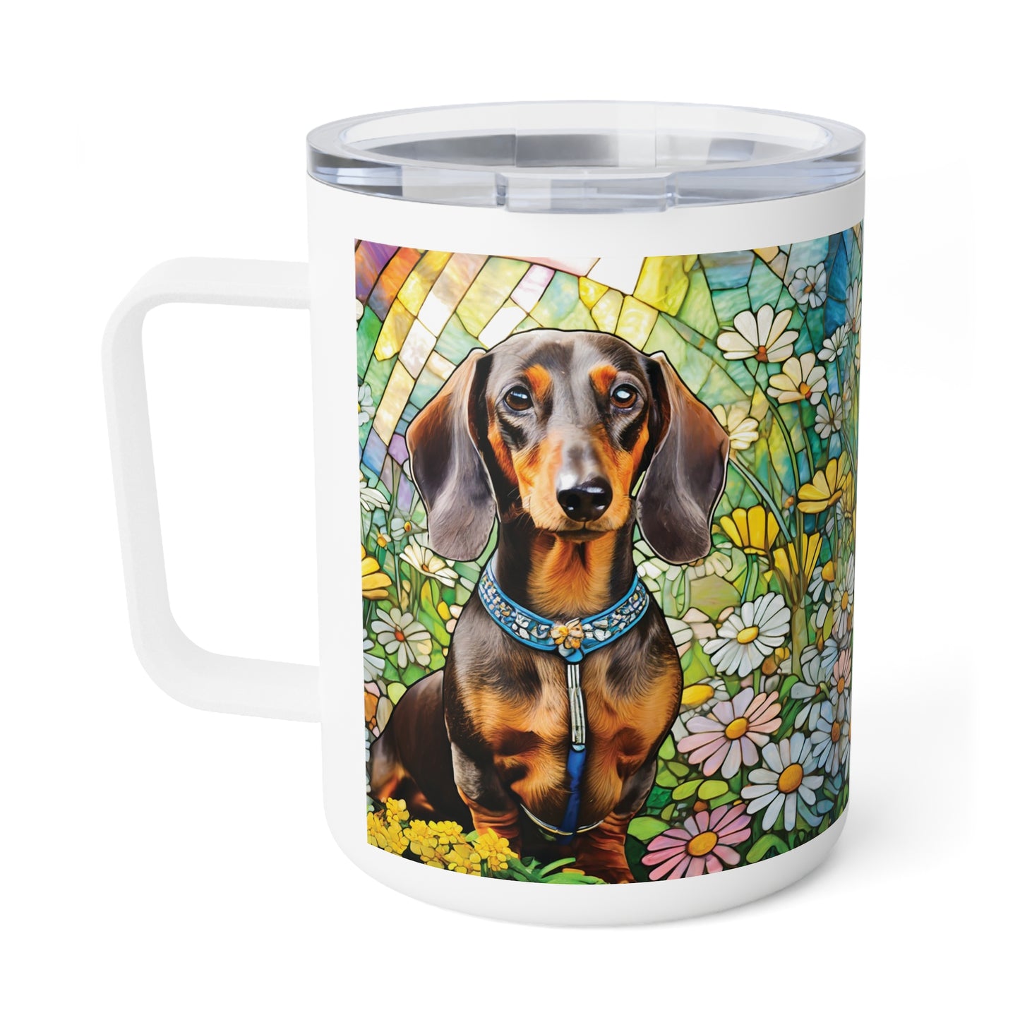 Dachshund Spring Garden Insulated Coffee Mug, 10oz