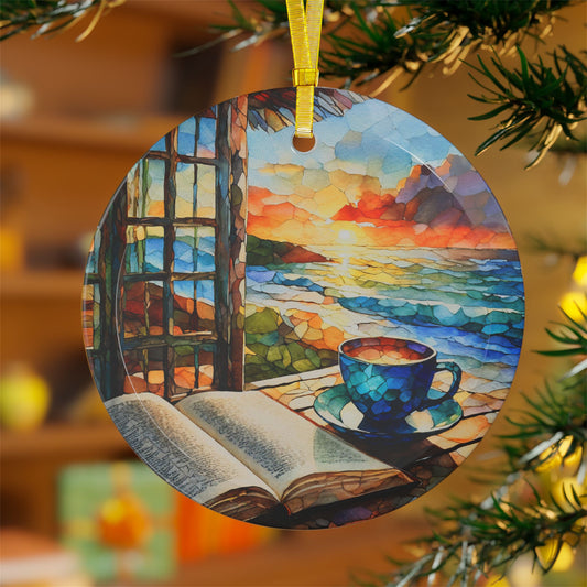 Quiet Time by the Bech Coffee Light Catcher Glass Ornaments