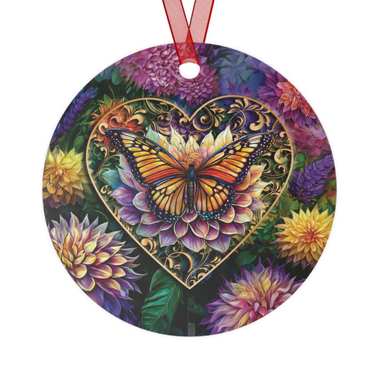 Butterfly Heart Metal Ornaments