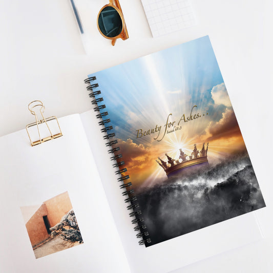 Spiral Notebook Christian Journal Inspirational Note Pad Beauty for Ashes Notebook Faith Writing Diary Prayer Journal Ruled Line Paper