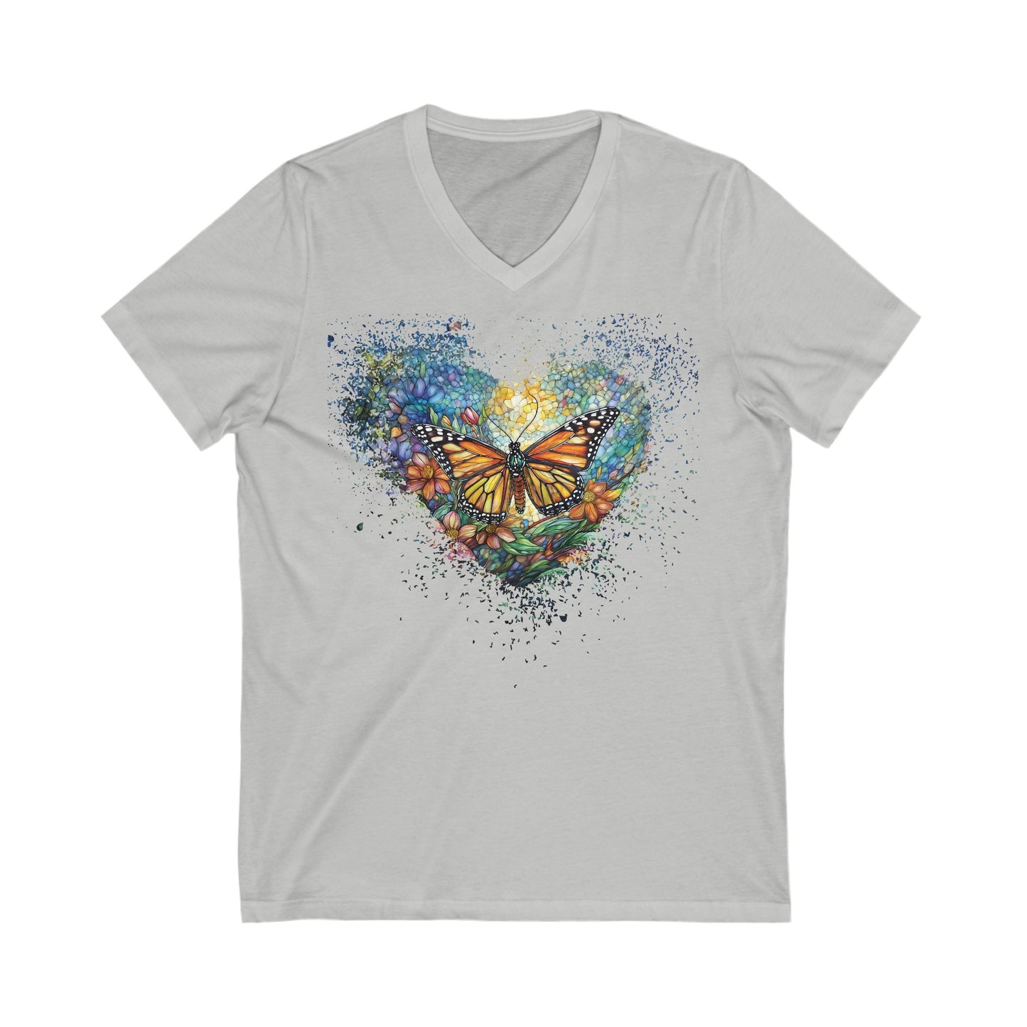 Butterfly Dance Unisex Jersey Short Sleeve V-Neck Tee