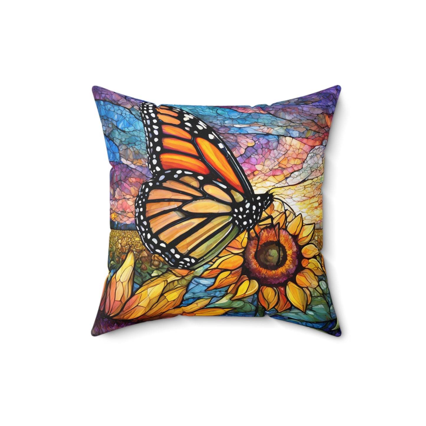 Vibrant Butterfly Accent Pillow with Different Designs on Each Side