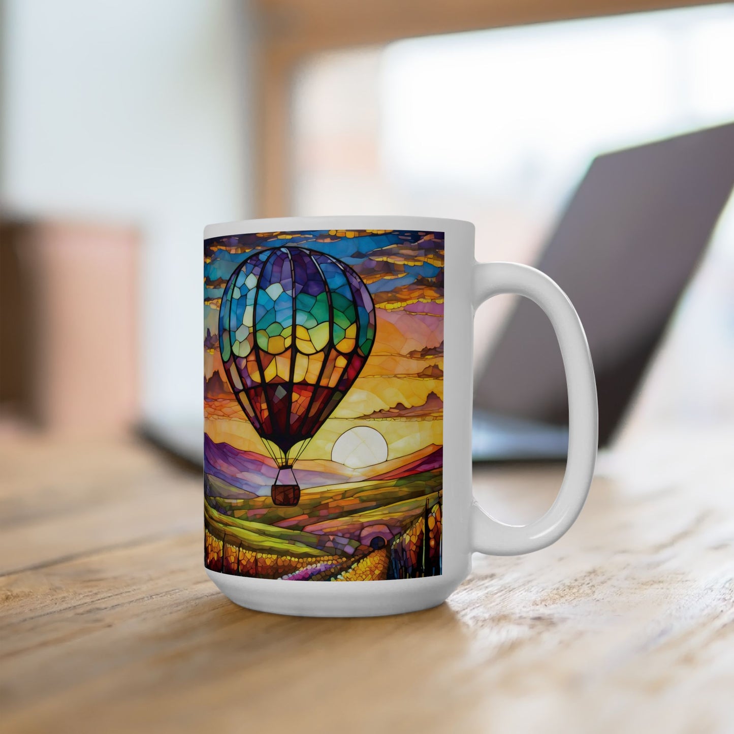 Hot Air Balloon Flying Over Temecula Ceramic Mug, (11oz, 15oz)