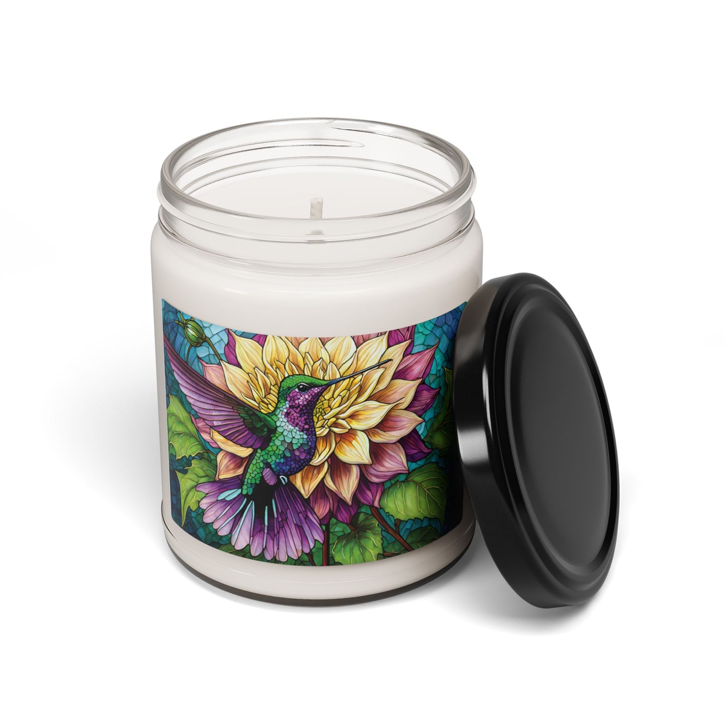 Dahlia Hummingbird Scented Soy Candle, 9oz