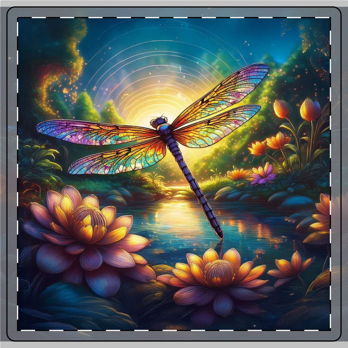 Magical Dragonfly Ceramic Coaster