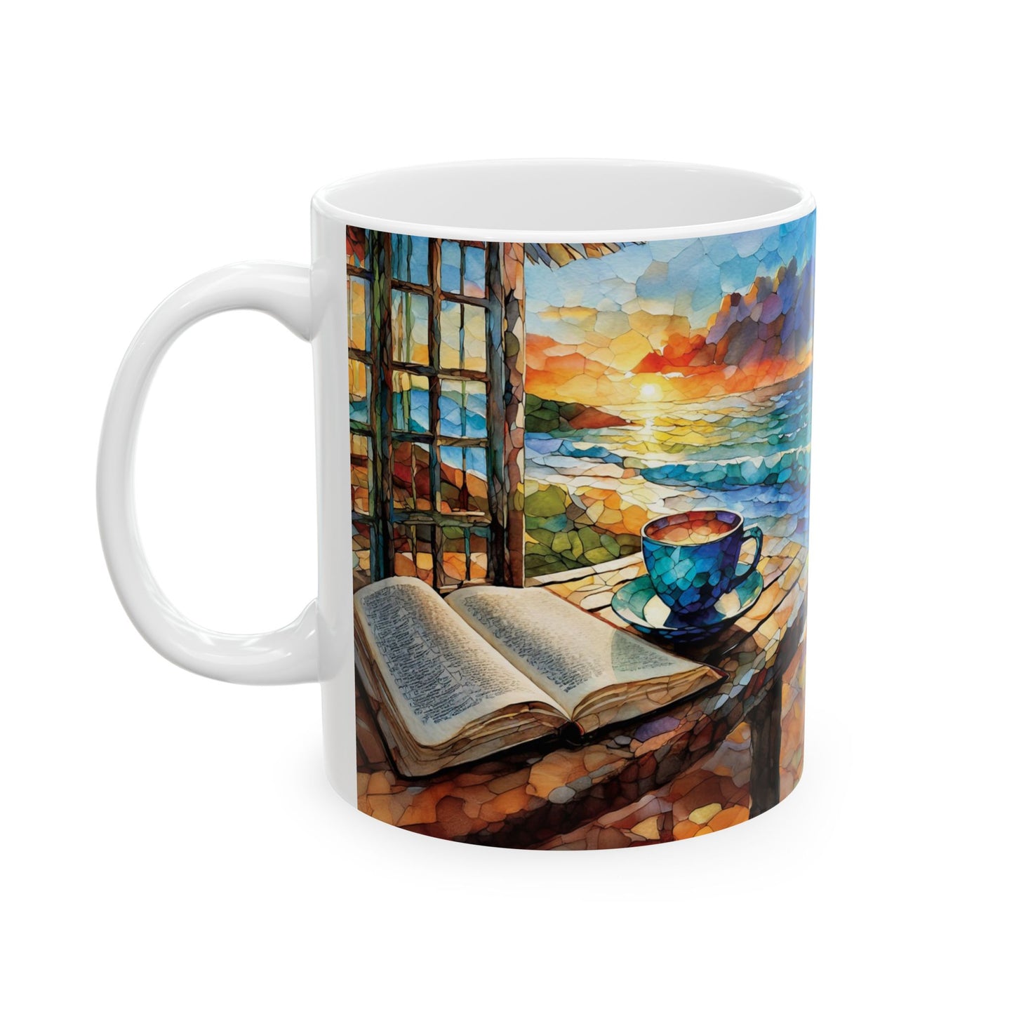 Quiet Time by the Sea Ceramic Mug, (11oz, 15oz)