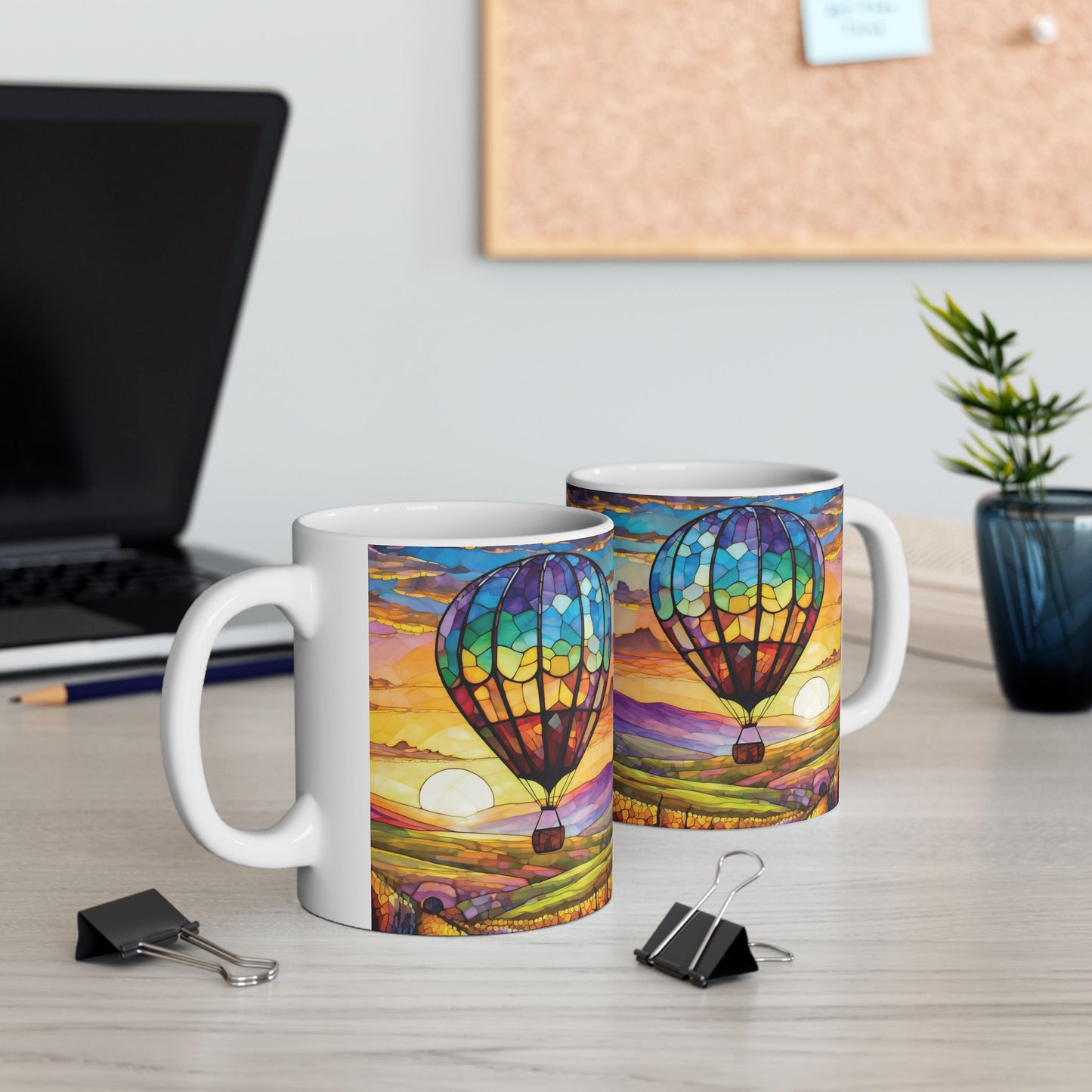 Hot Air Balloon Flying Over Temecula Ceramic Mug, (11oz, 15oz)