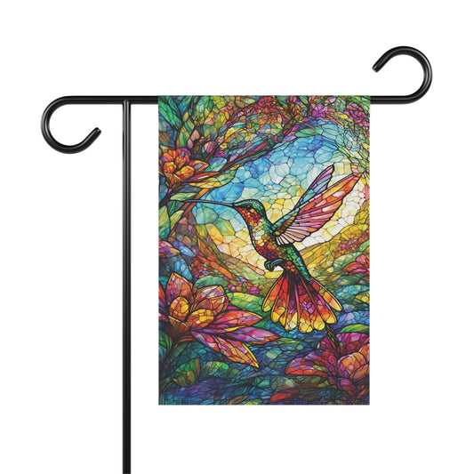 Stained Glass Hummingbird Flag Garden & House Banner