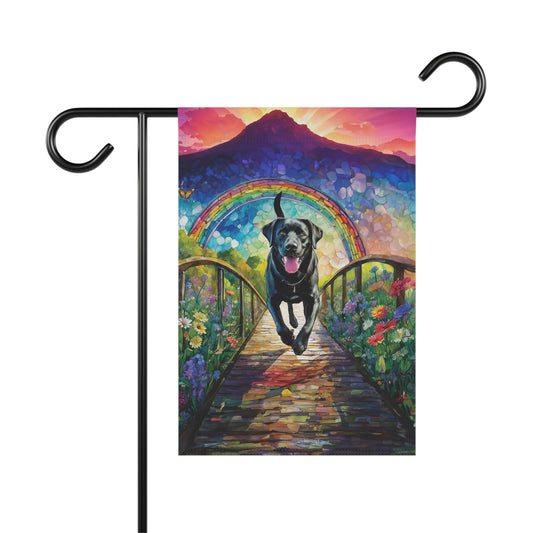 Black Lab Rainbow Flag Garden & House Banner